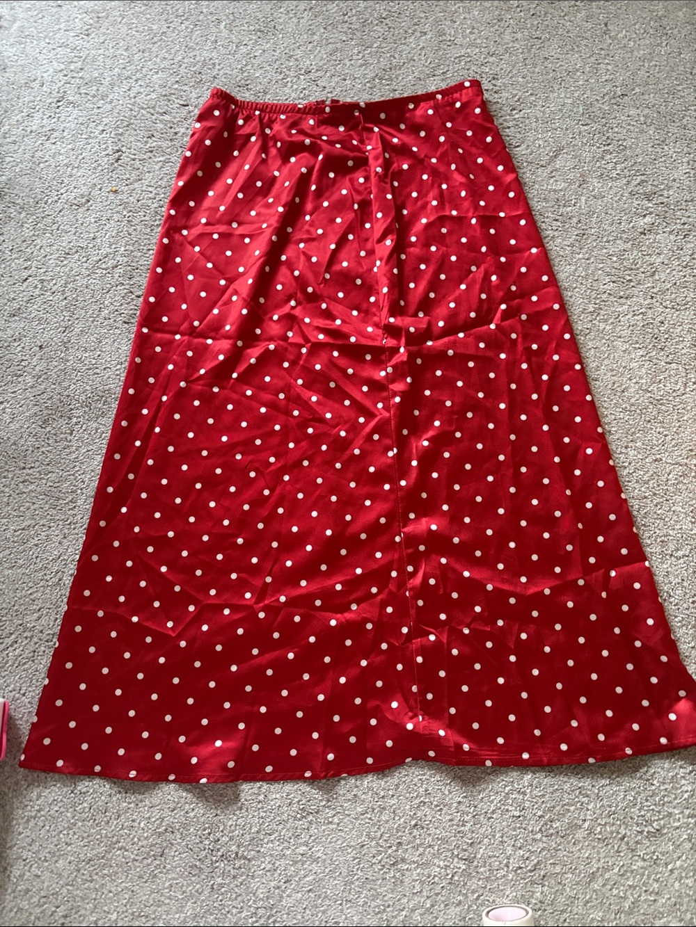 SHEIN Red Polka Dot A-Line Maxi Skirt